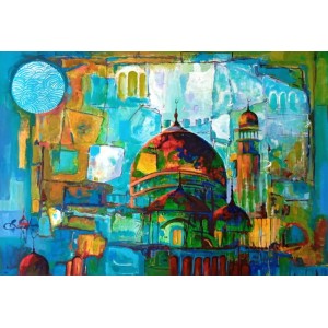 Samina Mumtaz, 15 x 21 Inch, Acrylic on Canvas, Cityscape Painting, AC-SMU-014